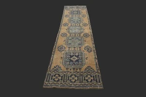 Vintage 3x11 Turkish Oushak Runner Rug Handmade Anatolian Boho Kilim ORANGE - Picture 1 of 9