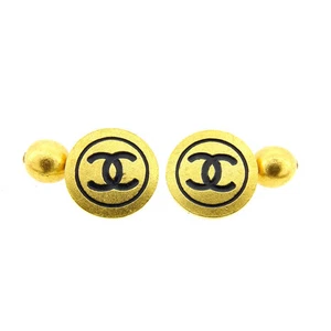 Chanel cuffs COCO Gold Black Woman Authentic Used A1237 - Picture 1 of 5