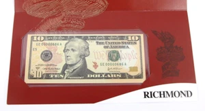 2004 A 10 Dollar Bill Note Richmond Federal Reserve Low Serial Number BEP $10 - Picture 1 of 5
