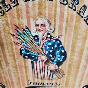 VINTAGE ANTIQUE COLONIAL VICTORIAN STYLE PATRIOTIC USA UNCLE SAM SKYROCKETS SIGN - Picture 1 of 9