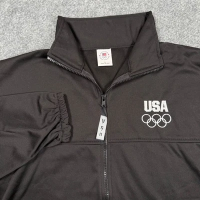 Chaqueta de Pista Comité Olímpico de Estados Unidos XL Negra Cremallera Completa Bordada Manga Larga Hombres Foto 1 de 4
