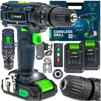 Wuber Akku-Schlagbohrschrauber 20V 2x Akku Koffer Leistungsstark &Vielseitig - Bild 1 von 4