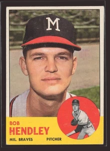 1963 Topps #62 Bob Hendley Milwaukee Braves - Bild 1 von 2