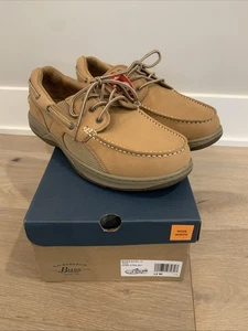 Men's GH Bass Earl III Boat Shoes Tan Brown Leather Mesh Size 12 W NIB - Picture 1 of 7