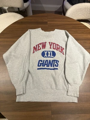 Fútbol americano vintage campeón tejido inverso cuello redondo New York Giants NFL talla grande ** Foto 1 de 4