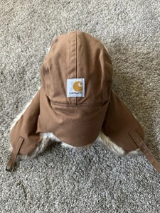 VINTAGE CARHARTT FAUX FUR TRAPPER STYLE HAT M/L - Picture 1 of 5
