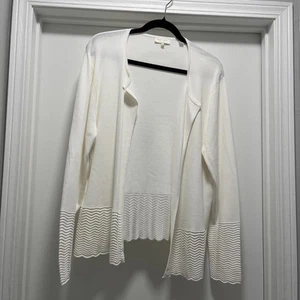 Cárdigan largo viscosa Ted Baker London para mujer talla 5 (US 10-12) blanco frente abierto - Imagen 1 de 13