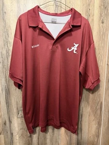 Men’s Columbia PFG Alabama Crimson Tide Polo Golf Fishing Shirt Size Adult XL - Picture 1 of 14