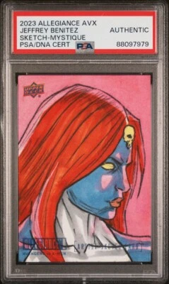 2023 Allegiance: Avengers vs. X-Men Mystique Sketch 1/1 Jeffrey Benitez PSA AU - Image 1 of 3