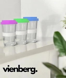 2go Glas Trinkbecher mit Deckel | Swiss Made | Glas Kaffeebecher, Smoothie Glas - Bild 1 von 6