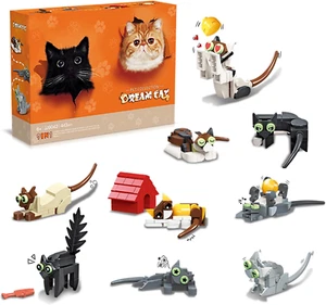 Animal Toys Cats 9 Packs Party Favors for Kids, Animals Building Blocks Sets, Id - Picture 1 of 12