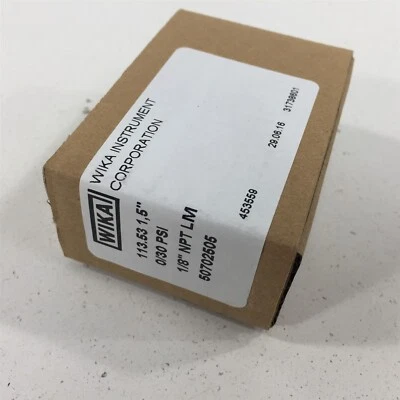 WIKA 113.53 Pressure Gauge 1-1/2" 30PSI 1/8" NPT LM Liquid Filled - Image 1 of 4