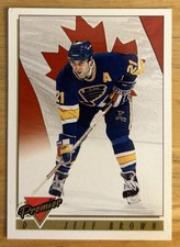 1993 Topps Premier Jeff Brown Hockey Card #381 St. Louis Blues VG Corner Dings