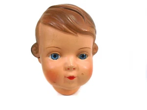 Antique Doll Head, Celluloid, Turtle Mark, Schildkröt Inge, Germany, Size 34 - Picture 1 of 6