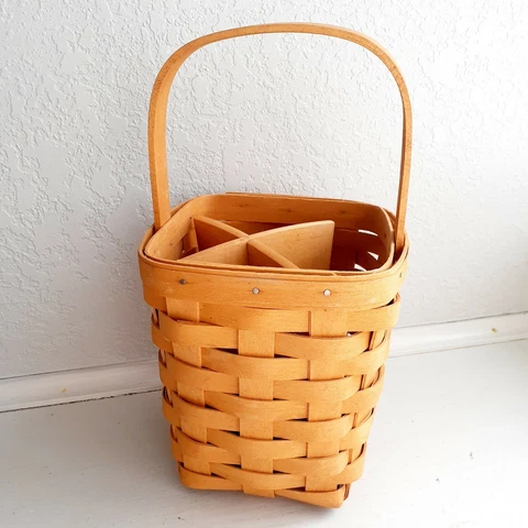 longaberger utensils tall square basket 1997 Cover