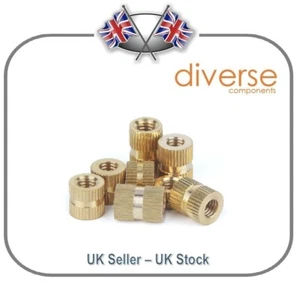 Brass Knurled Threaded Inserts/Hot Melt Inserts M1.6, M2, M2.5, M3, M4 & M5 - Picture 1 of 1