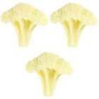  3 Count Artificial Broccoli Decors Simulation Vegetable Cauliflower Model
