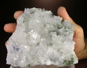 BRILLIANT ICE-BLUE PHANTOM FLUORITE CRYSTALS ON CASTLE QUARTZ, YAOGANGXIAN - Picture 1 of 3