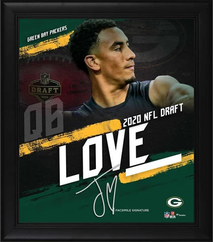 Jordan Love Green Bay Packers Frmd 15" x 17" 2020 Draft Day Collage - Facsimile Cover