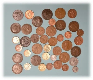 42 BRITISH COINS, English 1/2 PENCE- 1£ VARIOUS COINS FROM 1904 TO 2005. - Picture 1 of 1