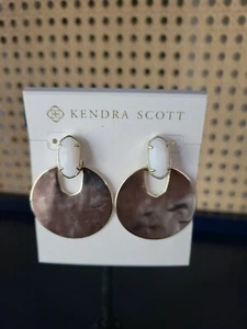 Kendra Scott Gold Mother Of Pearl Deena Drop Dangle Earrings - Picture 1 of 6