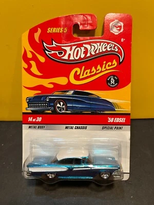 1/64 HOT WHEELS CLASSICS 14 OF 30 1958 FORD EDSEL BLUE AND WHITE - Image 1 of 2