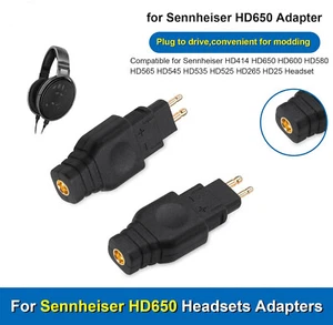 Pair 0.78/0.75 2 Pin MMCX Female Adapter to Male Sennheiser HD650 HD600 HD580 - Picture 1 of 21