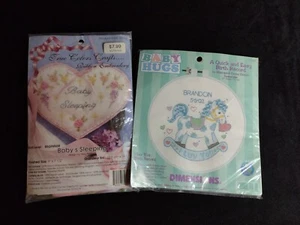 Lot Of 2 Vintage Cross Stitch NIP Unused ^Baby^ Dimensions, True Colors - Picture 1 of 10