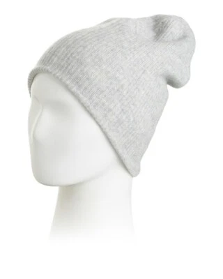 Gorro acanalado gris claro 100 % cachemir Hannah Rose talla única Foto 1 de 4