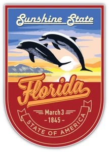 Florida USA Staat Retro Abzeichen Auto Autoaufkleber Aufkleber "GRÖSSEN" - Bild 1 von 1