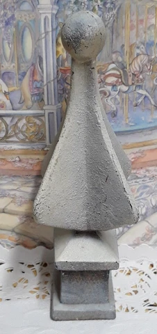 Vintage Wrought Iron Gate Fence Topper Spike Antiqued Gothic Pole Piont Top Cover