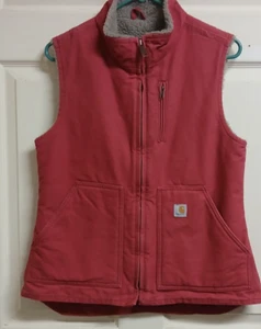 Carhartt Gilet Donna Rosa Foderato Sherpa-WV001 624 Small (4-6) Ottime Condizioni - Foto 1 di 12