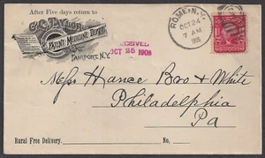 FAIRPORT, NY ~ G. C. TAYLOR, PATENT MEDICINE DEPOT ~ ILLUSTRATED AD COVER 1905 - Picture 1 of 2