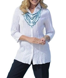 CRASH BLUSE WEISS-TÜRKIS MIT SCHMUCKSTEINEN GR. 48, GR. 56 0213059616 - Bild 1 von 1