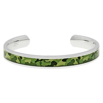 Brazalete brazalete de acero inoxidable verde camuflaje Foto 1 de 4