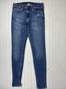 Hollister Größe 30 x 32 Herren Jeans Super Skinny (tatsächliche Schrittlänge 31) Distress mittlere Waschung - Bild 1 von 3