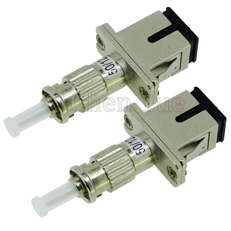2pcs SC Female-ST Male Optical Adapter ST-SC flange Coupler Multimode MM 50/125 - Image 1 of 4