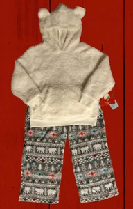 Kids SZ: 4 Unisex-2Pc Family CHRISTMAS Bear Isle Hooded Pajamas Super Soft/Cozy- - Picture 1 of 15
