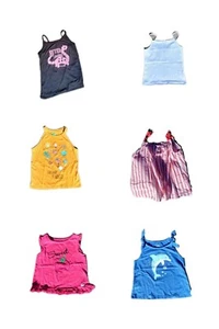 6pc Lot Girls Sz S (6-6X) Spaghetti Strap Tank Tops 365 Kids Lee Gap Faded Glory - Picture 1 of 14