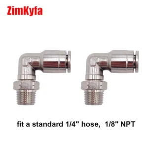 2pcs 90 Degree Swivel Elbow Macro Micro Air/Gas Line Hose Fitting - Afbeelding 1 van 4