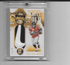 2022 GOLD STANDARD DAVID MONTGOMERY WHITE GOLD NIKE LOGO PATCH # 1/1 BEARS LIONS