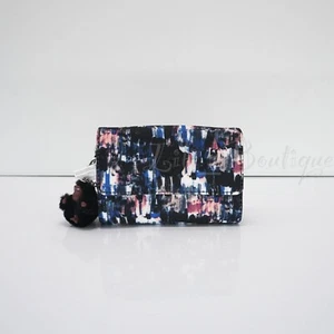 Kipling PIXI Snap Medium Trifold Wallet AC3739 Polyester Brush Strokes $54 NWT - Picture 1 of 12