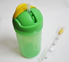 New Tupperware Baby Toddler Training Sippy Cup 350ml Straw Tumbler +Straw Brush 