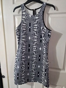 ATMOSPHERE LADIES AZTEC PRINT STRETCH BODYCON DRESS BLACK size 10-12 (ref36) - Picture 1 of 4