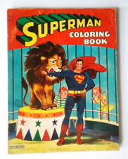"SUPERMAN" LARGE 110 PAGE VINTAGE 1958 SAALFIELD COLORING BOOK "DC COMICS"
