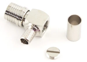 QMA Male Coax 90 Deg Crimp Connector RG-8X LMR-240 2-Pack - USA Ham Radio Seller - Picture 1 of 1