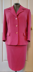 Kasper Women 2PC Pink Polyester Skirt Suit Size 16