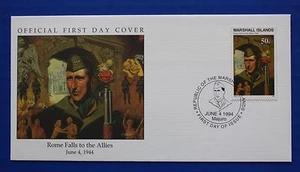 Marshall Islands (484) 1994 WWII: Rome Falls to the Allies Official FDC - Picture 1 of 2
