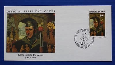 Marshall Islands (484) 1994 WWII: Rome Falls to the Allies Official FDC - Image 1 of 2