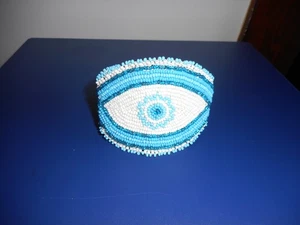 Oneida Nation handgefertigtes Perlenarmband der amerikanischen Ureinwohner mit Lederrücken - Bild 1 von 12